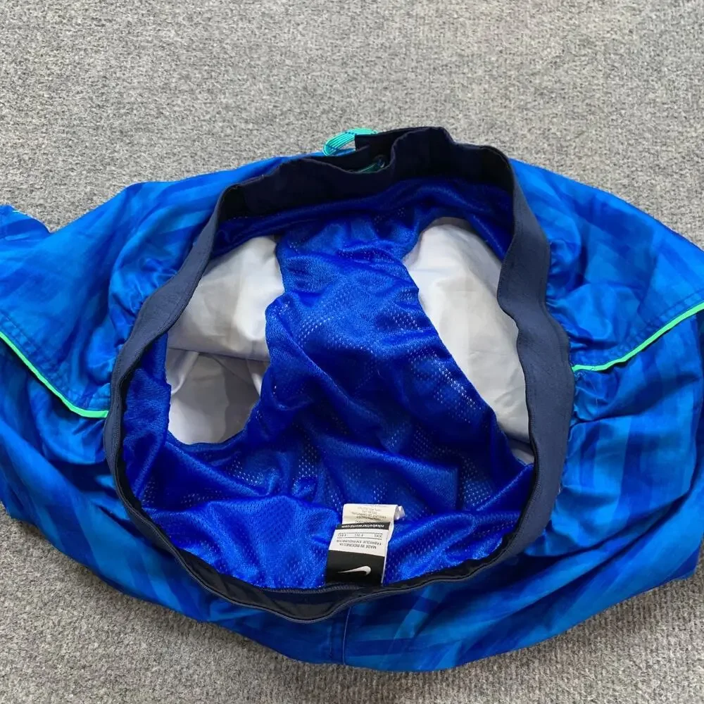 Nike Swim Shorts Mens XXL Blue Water Camo Brief Lined Beach Surf Drawstring Tie